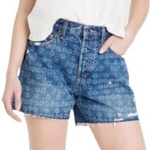 Universal Thread Blue Floral Print Denim Shorts